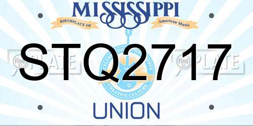 STQ2717 Mississippi License Plate