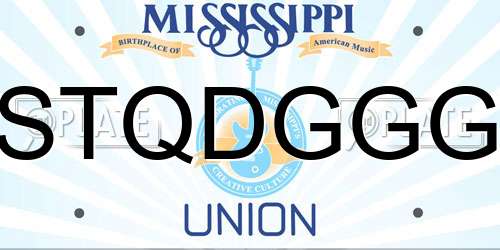 STQDGGG Mississippi License Plate