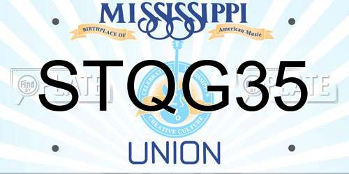 STQG35 Mississippi License Plate