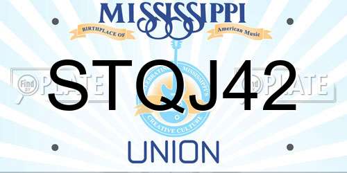 STQJ42 Mississippi License Plate