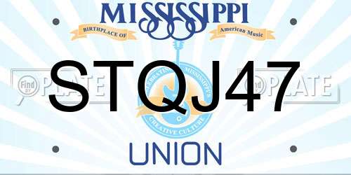 STQJ47 Mississippi License Plate