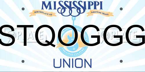 STQOGGG Mississippi License Plate