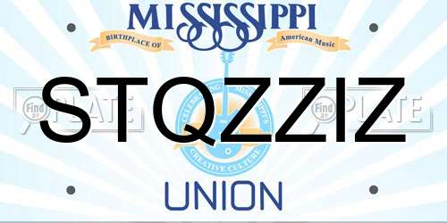 STQZZIZ Mississippi License Plate