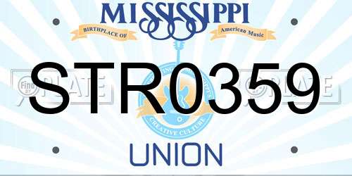 STR0359 Mississippi License Plate