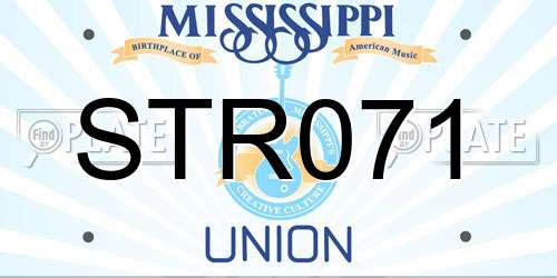 STR071 Mississippi License Plate