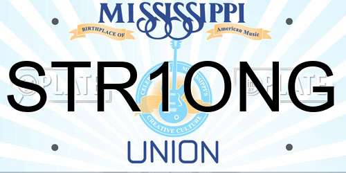 STR1ONG Mississippi License Plate
