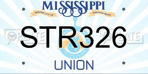 STR326 Mississippi License Plate