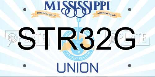 STR32G Mississippi License Plate