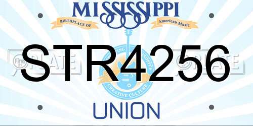 STR4256 Mississippi License Plate