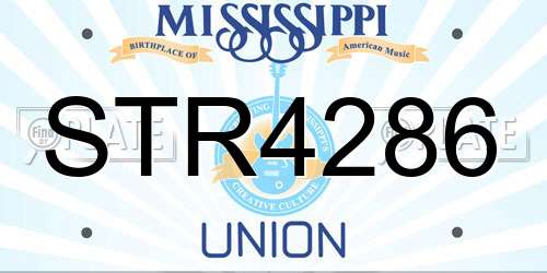 STR4286 Mississippi License Plate