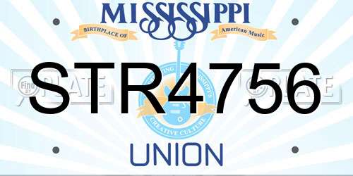 STR4756 Mississippi License Plate