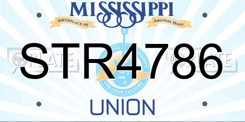 STR4786 Mississippi License Plate