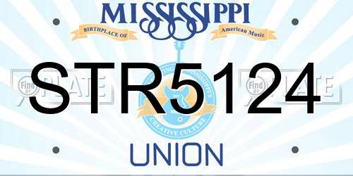 STR5124 Mississippi License Plate