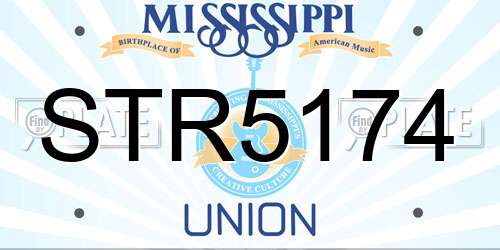 STR5174 Mississippi License Plate