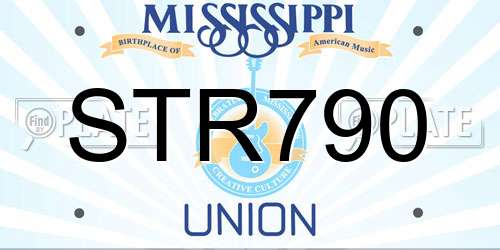 STR790 Mississippi License Plate