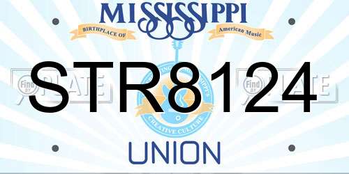 STR8124 Mississippi License Plate