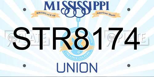 STR8174 Mississippi License Plate