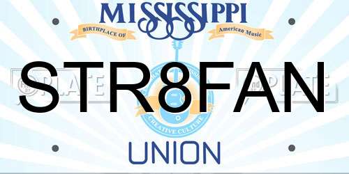 STR8FAN Mississippi License Plate