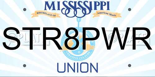 STR8PWR Mississippi License Plate