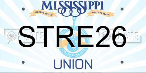 STRE26 Mississippi License Plate