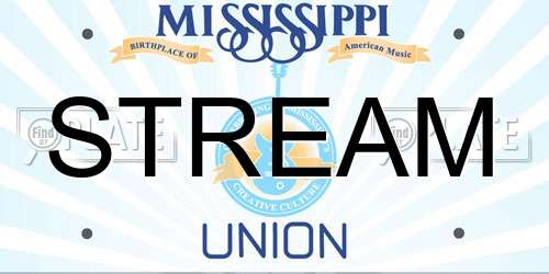 STREAM Mississippi License Plate