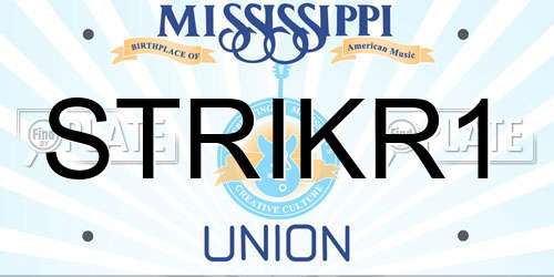 STRIKR1 Mississippi License Plate