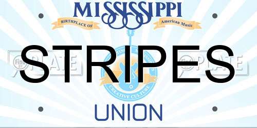 STRIPES Mississippi License Plate