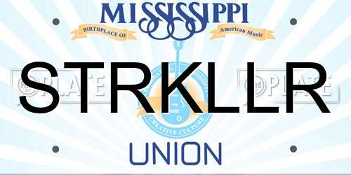 STRKLLR Mississippi License Plate