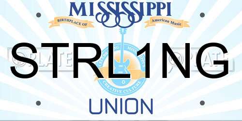 STRL1NG Mississippi License Plate