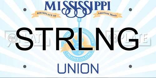 STRLNG Mississippi License Plate