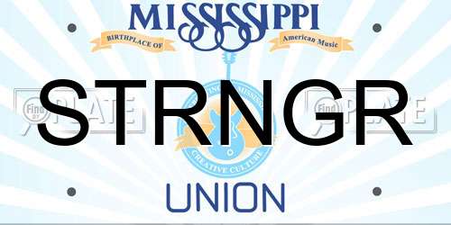 STRNGR Mississippi License Plate