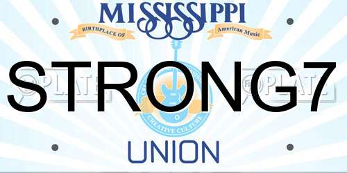 STRONG7 Mississippi License Plate