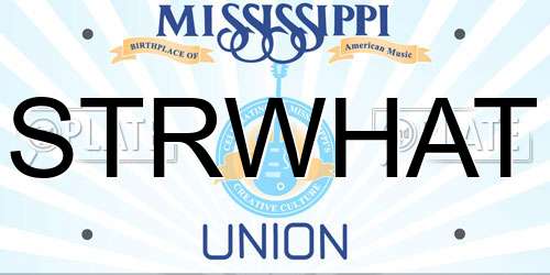 STRWHAT Mississippi License Plate