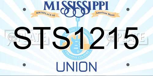 STS1215 Mississippi License Plate