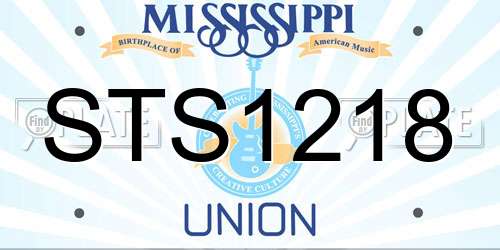STS1218 Mississippi License Plate
