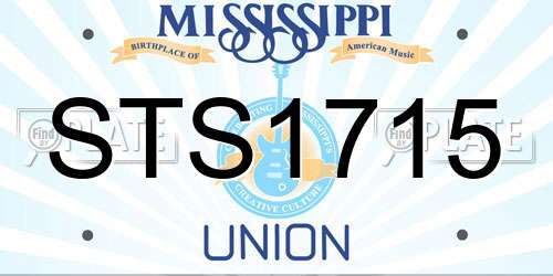 STS1715 Mississippi License Plate