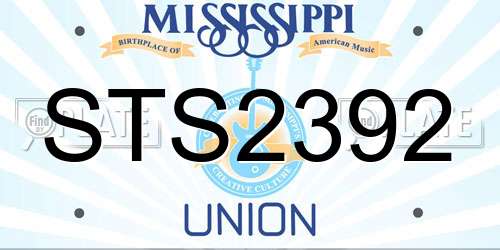 STS2392 Mississippi License Plate