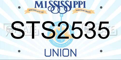 STS2535 Mississippi License Plate