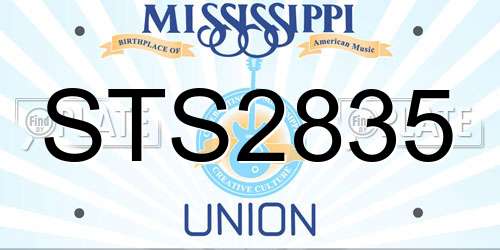 STS2835 Mississippi License Plate