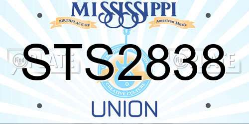 STS2838 Mississippi License Plate