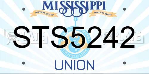 STS5242 Mississippi License Plate
