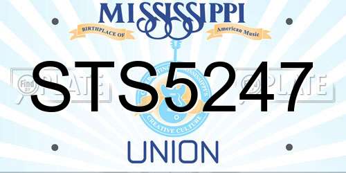 STS5247 Mississippi License Plate