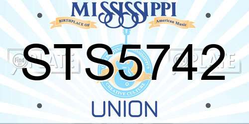STS5742 Mississippi License Plate