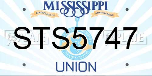 STS5747 Mississippi License Plate