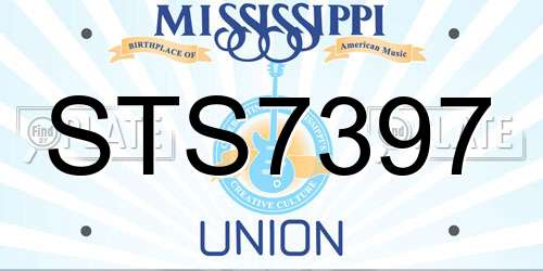 STS7397 Mississippi License Plate