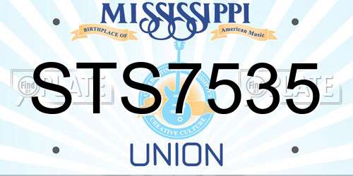 STS7535 Mississippi License Plate
