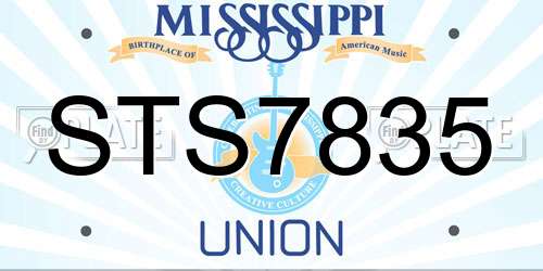 STS7835 Mississippi License Plate