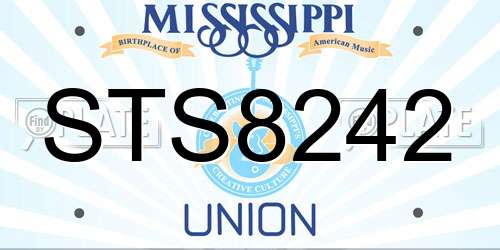 STS8242 Mississippi License Plate