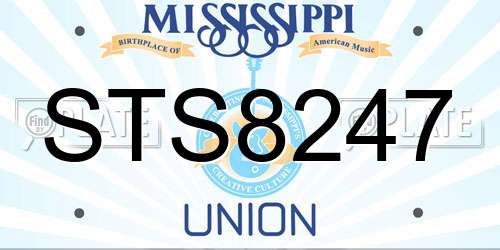 STS8247 Mississippi License Plate