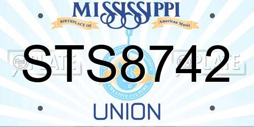 STS8742 Mississippi License Plate